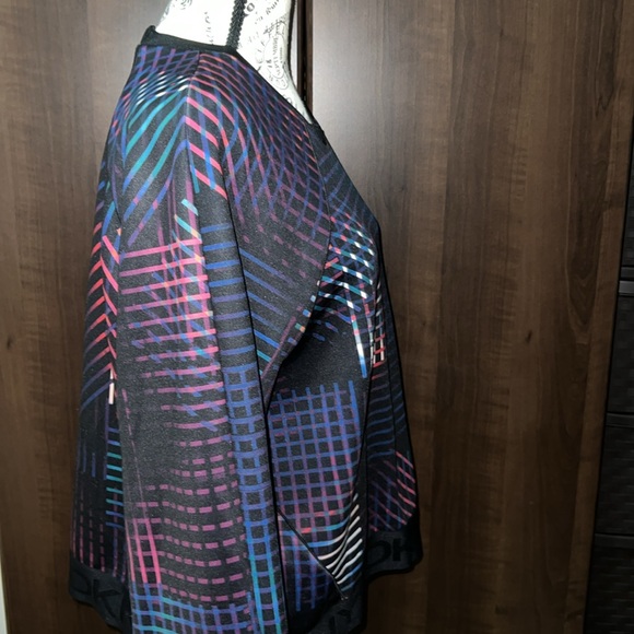 DKNY Women's Geometric Print Sweatshirt - Black Multicolor - Size Large - Picture 7 of 10